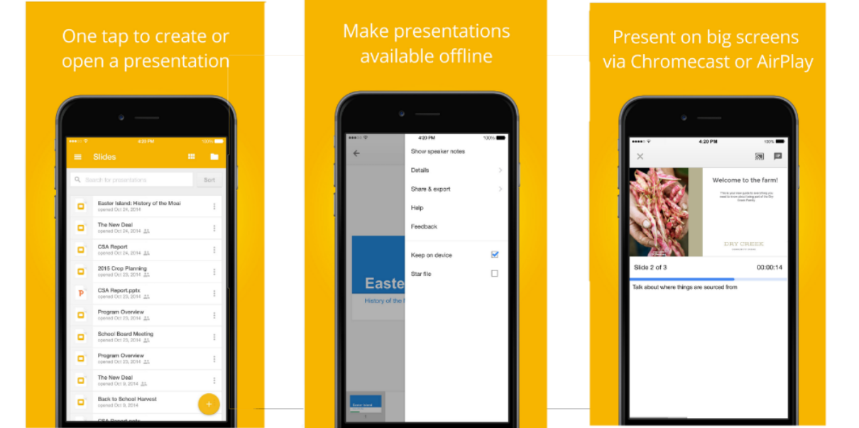 Google Slide app AirPlay